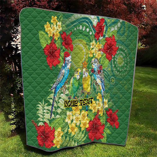 Australia Budgerigars Parakeets Personalised Quilt Cute Budgies Santa Tropical Flowers