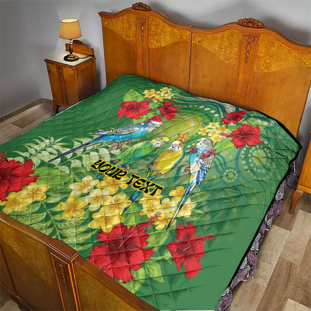 Australia Budgerigars Parakeets Personalised Quilt Cute Budgies Santa Tropical Flowers