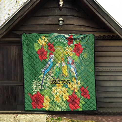 Australia Budgerigars Parakeets Personalised Quilt Cute Budgies Santa Tropical Flowers