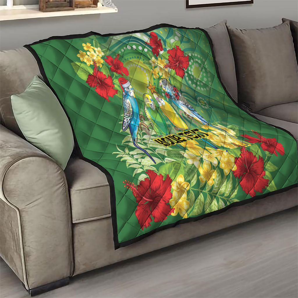 Australia Budgerigars Parakeets Personalised Quilt Cute Budgies Santa Tropical Flowers