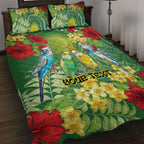 Australia Budgerigars Parakeets Personalised Quilt Bed Set Cute Budgies Santa Tropical Flowers