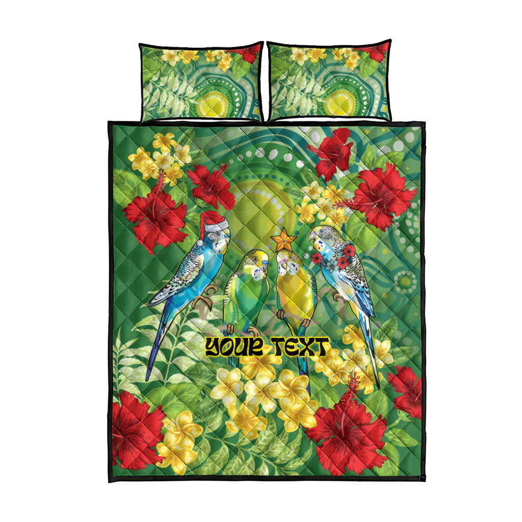 Australia Budgerigars Parakeets Personalised Quilt Bed Set Cute Budgies Santa Tropical Flowers