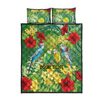 Australia Budgerigars Parakeets Personalised Quilt Bed Set Cute Budgies Santa Tropical Flowers