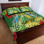 Australia Budgerigars Parakeets Personalised Quilt Bed Set Cute Budgies Santa Tropical Flowers