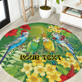 Australia Budgerigars Parakeets Personalised Round Carpet Cute Budgies Santa Tropical Flowers