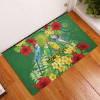 Australia Budgerigars Parakeets Personalised Rubber Doormat Cute Budgies Santa Tropical Flowers