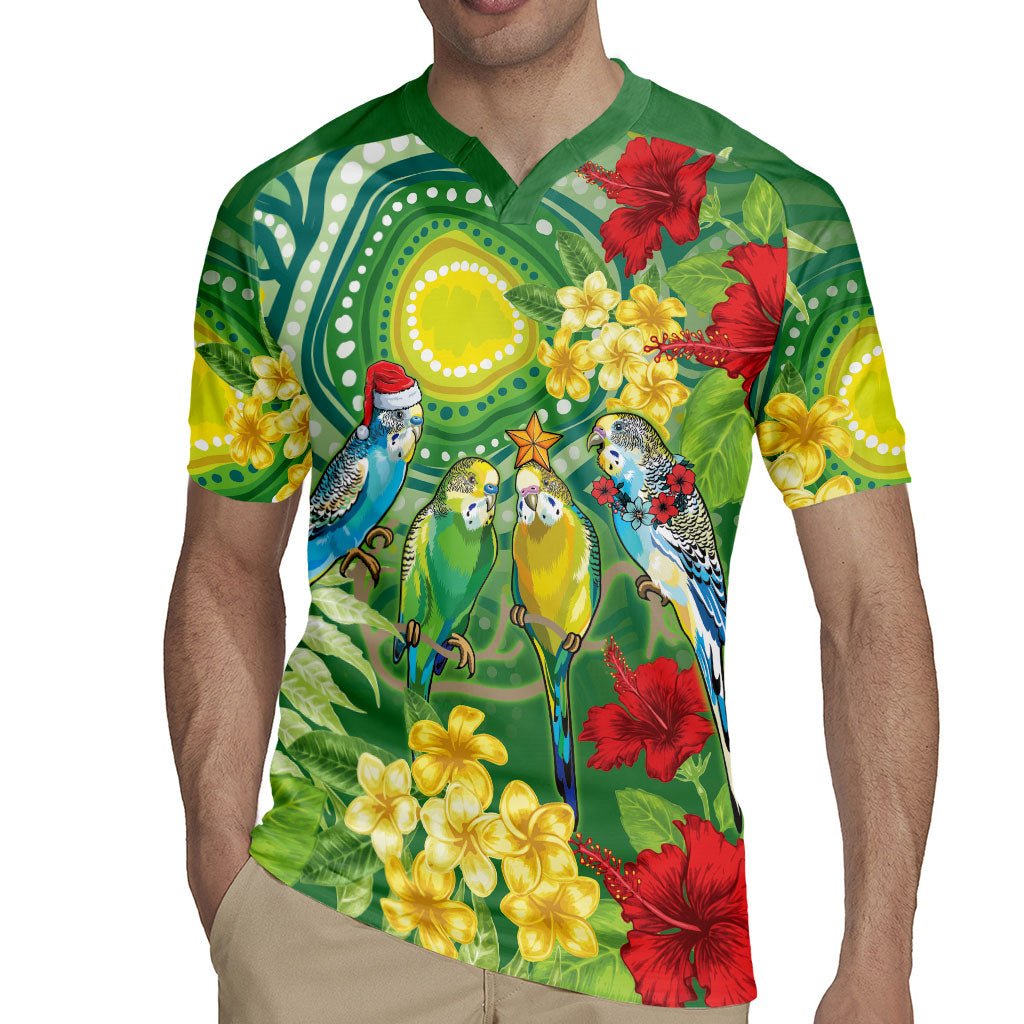 Australia Budgerigars Parakeets Personalised Rugby Jersey Cute Budgies Santa Tropical Flowers
