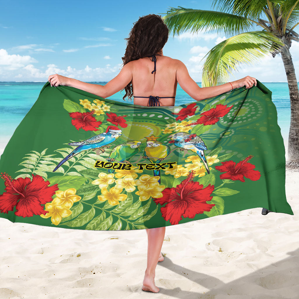 Australia Budgerigars Parakeets Personalised Sarong Cute Budgies Santa Tropical Flowers