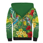 Australia Budgerigars Parakeets Personalised Sherpa Hoodie Cute Budgies Santa Tropical Flowers