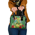 Australia Budgerigars Parakeets Personalised Shoulder Handbag Cute Budgies Santa Tropical Flowers