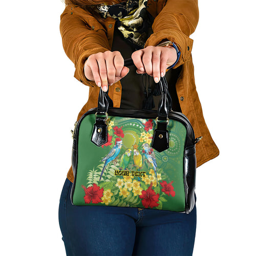 Australia Budgerigars Parakeets Personalised Shoulder Handbag Cute Budgies Santa Tropical Flowers