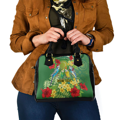 Australia Budgerigars Parakeets Personalised Shoulder Handbag Cute Budgies Santa Tropical Flowers