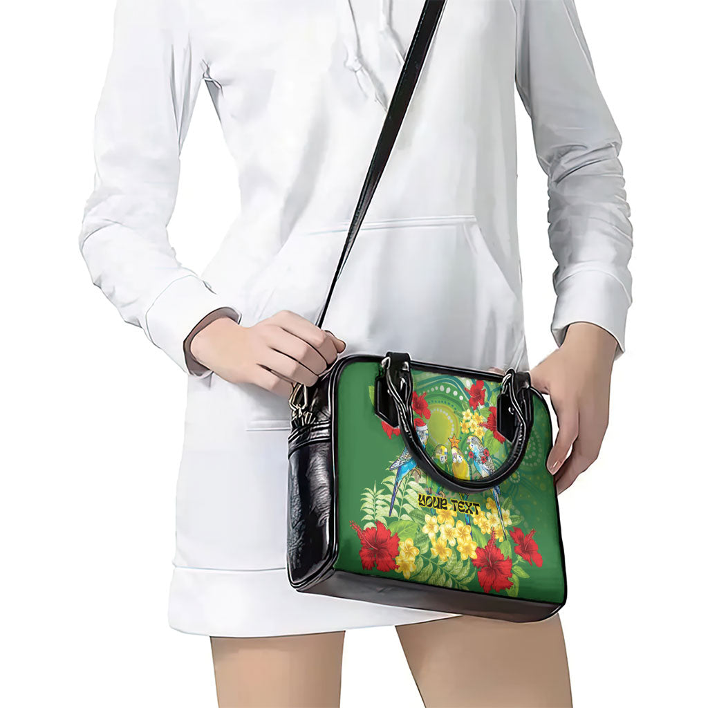 Australia Budgerigars Parakeets Personalised Shoulder Handbag Cute Budgies Santa Tropical Flowers