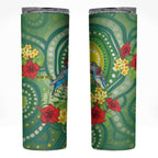 Australia Budgerigars Parakeets Personalised Skinny Tumbler Cute Budgies Santa Tropical Flowers