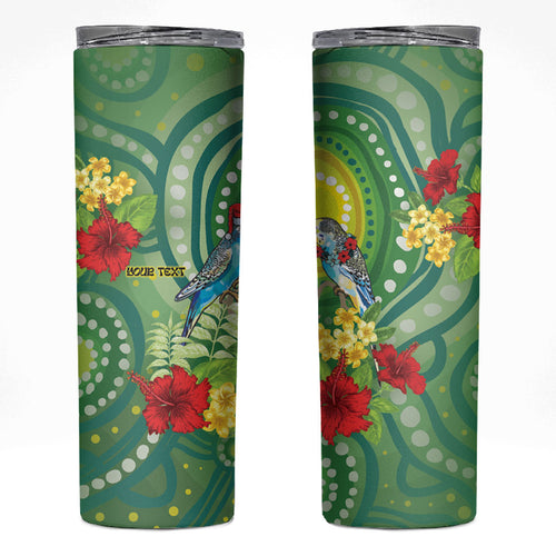 Australia Budgerigars Parakeets Personalised Skinny Tumbler Cute Budgies Santa Tropical Flowers