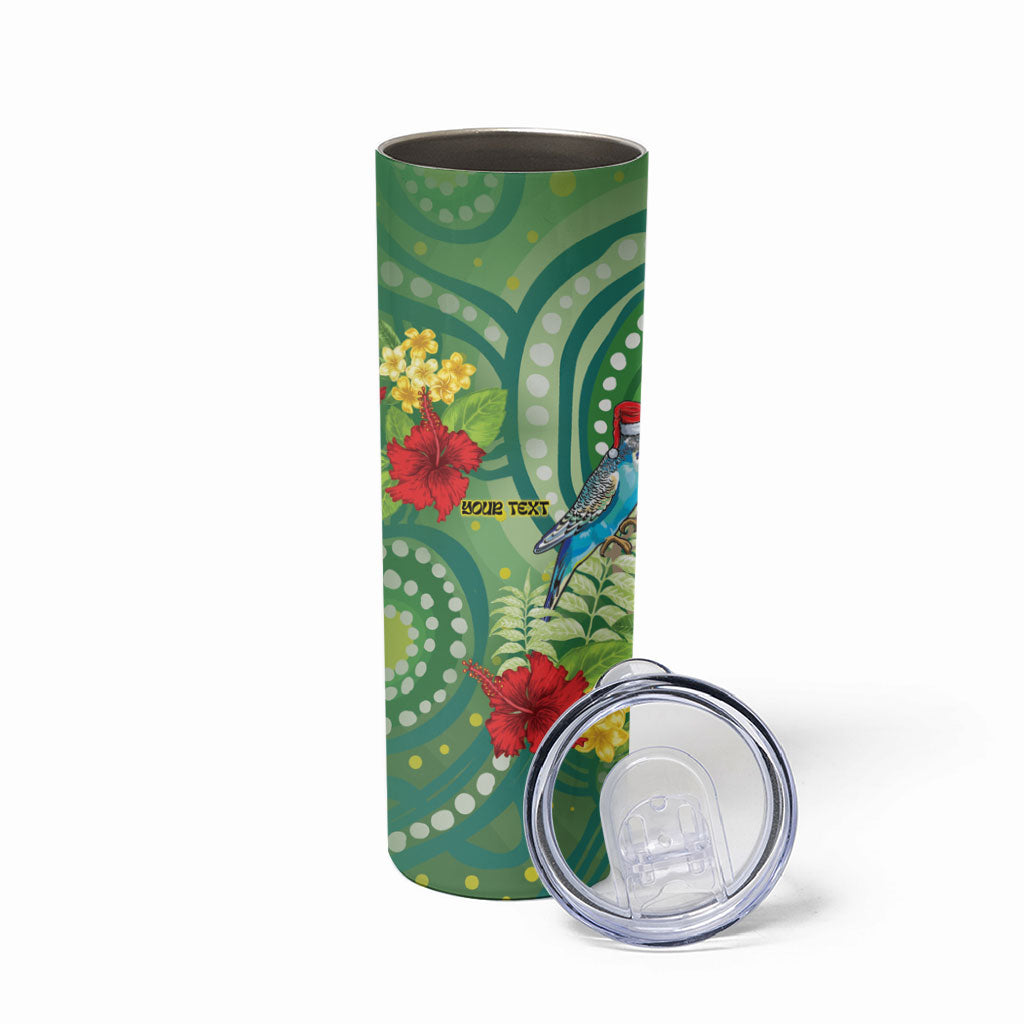 Australia Budgerigars Parakeets Personalised Skinny Tumbler Cute Budgies Santa Tropical Flowers