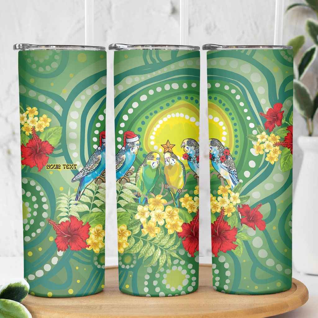 Australia Budgerigars Parakeets Personalised Skinny Tumbler Cute Budgies Santa Tropical Flowers