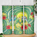 Australia Budgerigars Parakeets Personalised Skinny Tumbler Cute Budgies Santa Tropical Flowers