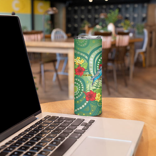 Australia Budgerigars Parakeets Personalised Skinny Tumbler Cute Budgies Santa Tropical Flowers