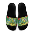 Australia Budgerigars Parakeets Personalised Slide Sandals Cute Budgies Santa Tropical Flowers