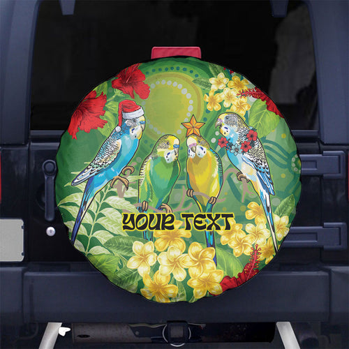 Australia Budgerigars Parakeets Personalised Spare Tire Cover Cute Budgies Santa Tropical Flowers