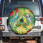 Australia Budgerigars Parakeets Personalised Spare Tire Cover Cute Budgies Santa Tropical Flowers