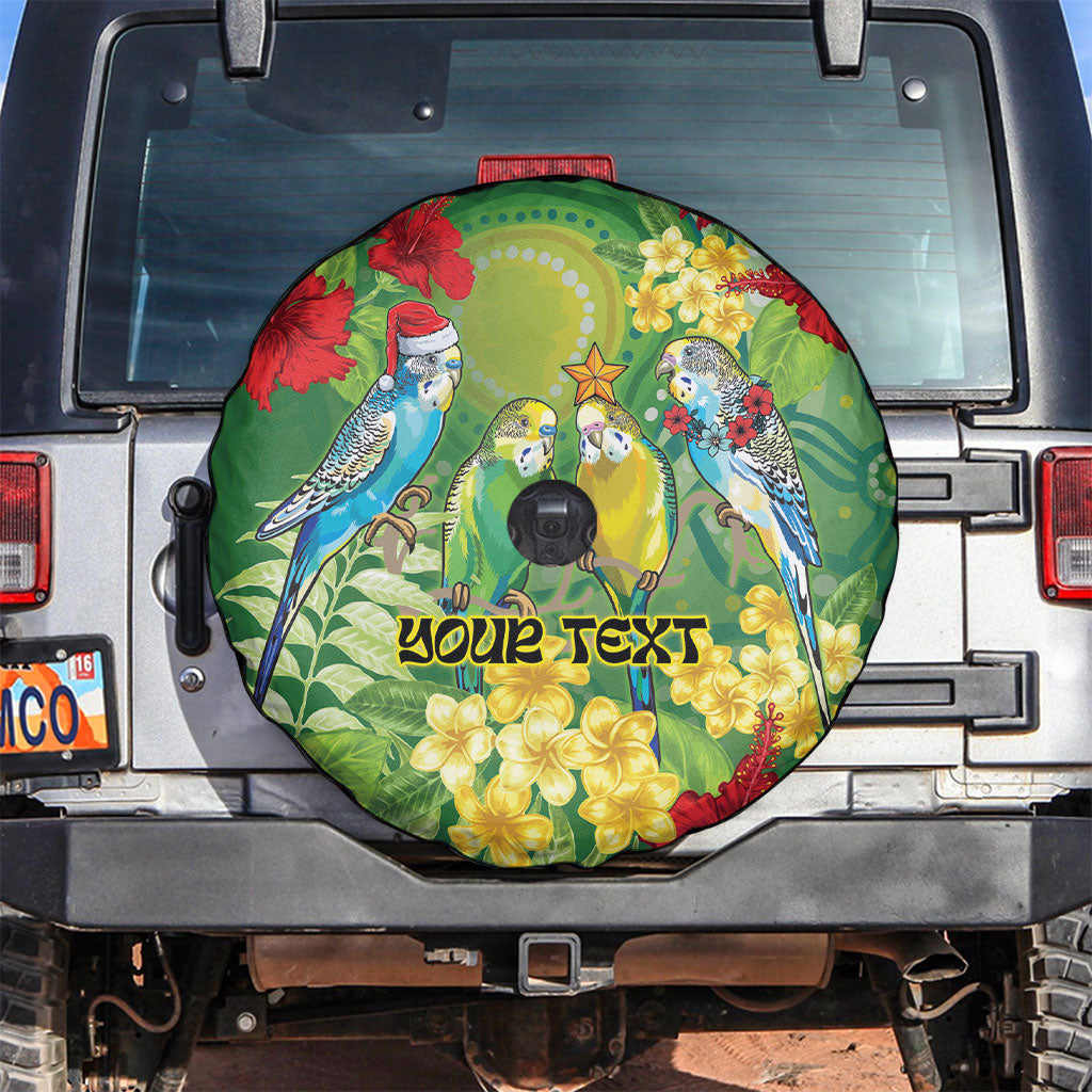 Australia Budgerigars Parakeets Personalised Spare Tire Cover Cute Budgies Santa Tropical Flowers