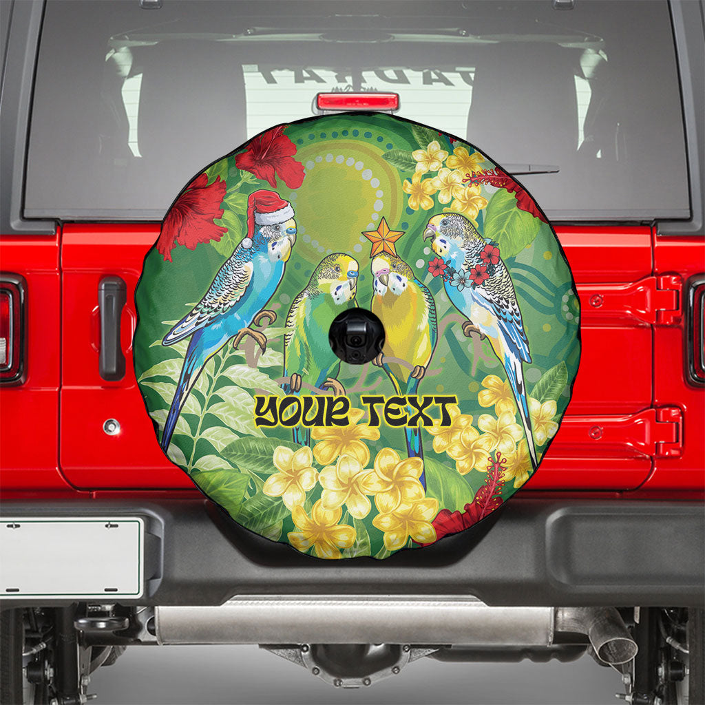 Australia Budgerigars Parakeets Personalised Spare Tire Cover Cute Budgies Santa Tropical Flowers