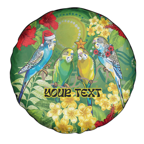 Australia Budgerigars Parakeets Personalised Spare Tire Cover Cute Budgies Santa Tropical Flowers