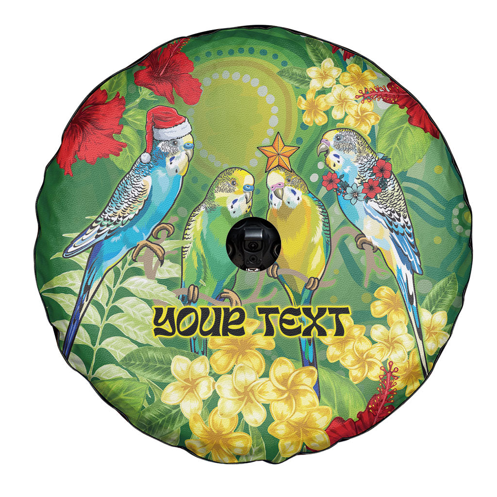 Australia Budgerigars Parakeets Personalised Spare Tire Cover Cute Budgies Santa Tropical Flowers