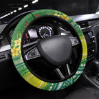 Australia Budgerigars Parakeets Steering Wheel Cover Cute Budgies Santa Tropical Flowers