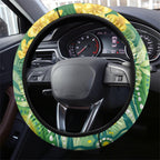 Australia Budgerigars Parakeets Steering Wheel Cover Cute Budgies Santa Tropical Flowers