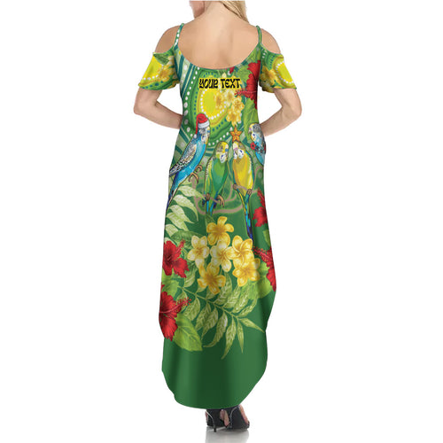 Australia Budgerigars Parakeets Personalised Summer Maxi Dress Cute Budgies Santa Tropical Flowers