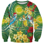 Australia Budgerigars Parakeets Personalised Sweatshirt Cute Budgies Santa Tropical Flowers