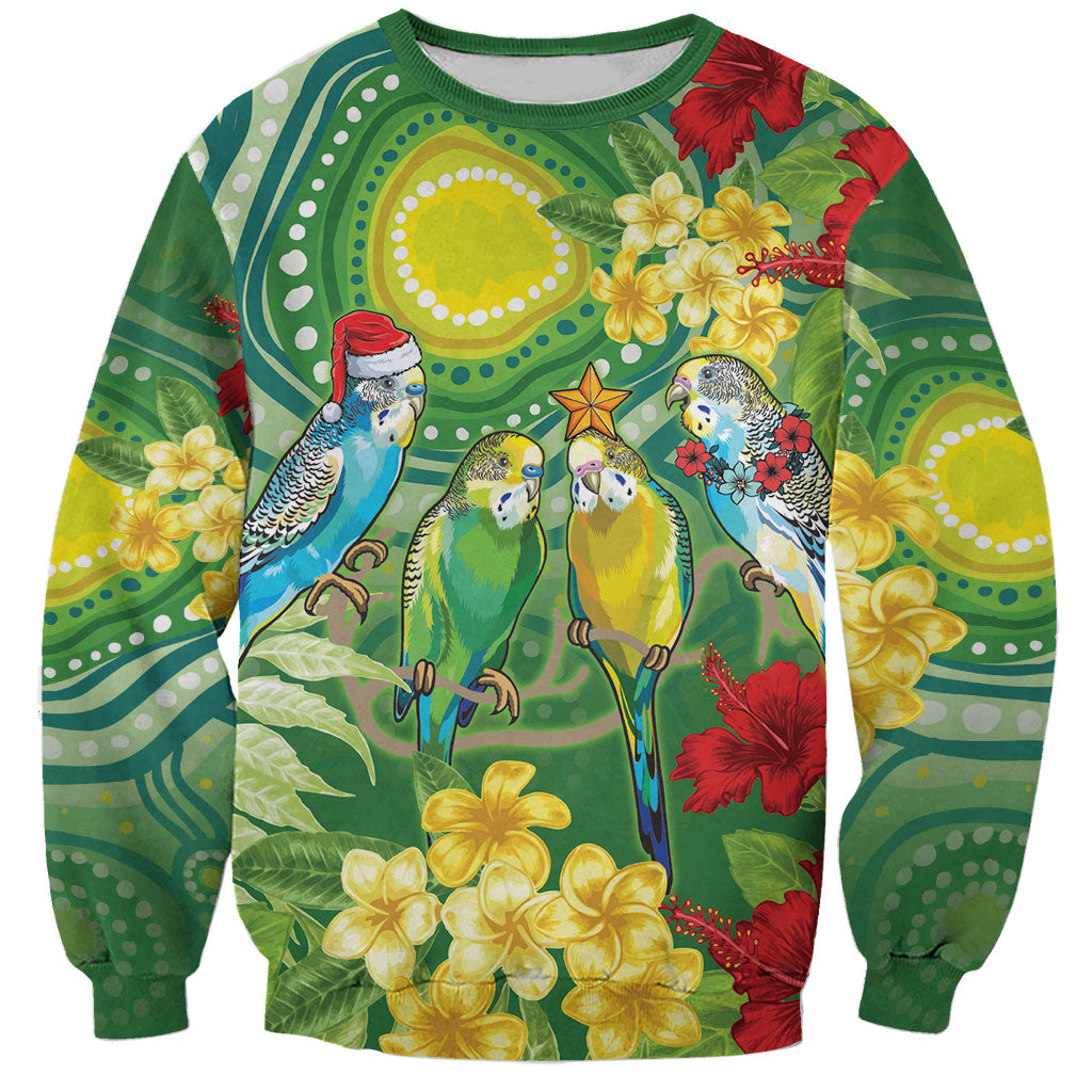 Australia Budgerigars Parakeets Personalised Sweatshirt Cute Budgies Santa Tropical Flowers