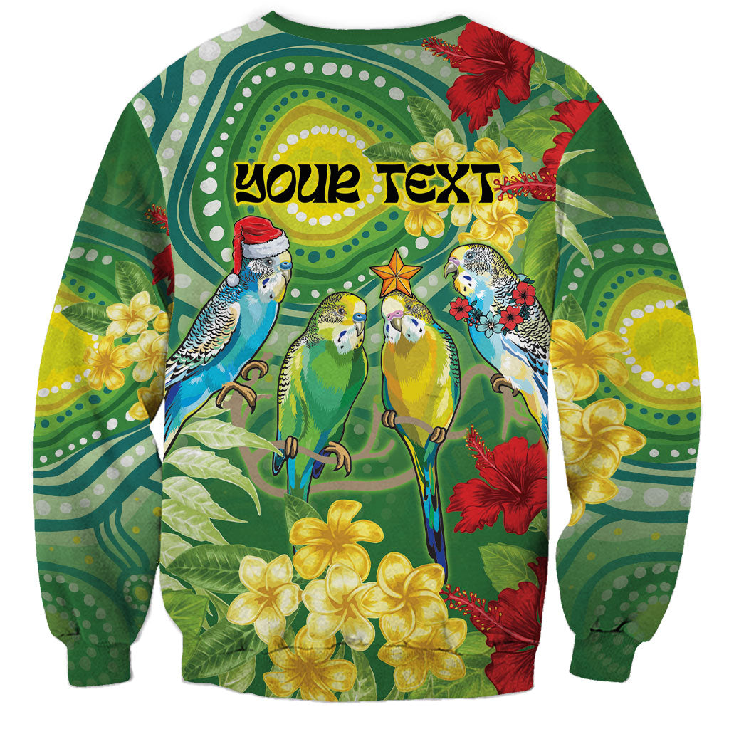Australia Budgerigars Parakeets Personalised Sweatshirt Cute Budgies Santa Tropical Flowers