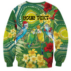 Australia Budgerigars Parakeets Personalised Sweatshirt Cute Budgies Santa Tropical Flowers