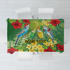 Australia Budgerigars Parakeets Personalised Tablecloth Cute Budgies Santa Tropical Flowers