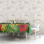 Australia Budgerigars Parakeets Personalised Tablecloth Cute Budgies Santa Tropical Flowers