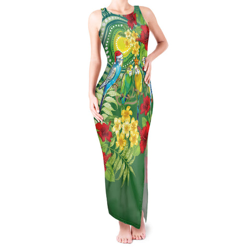 Australia Budgerigars Parakeets Personalised Tank Maxi Dress Cute Budgies Santa Tropical Flowers