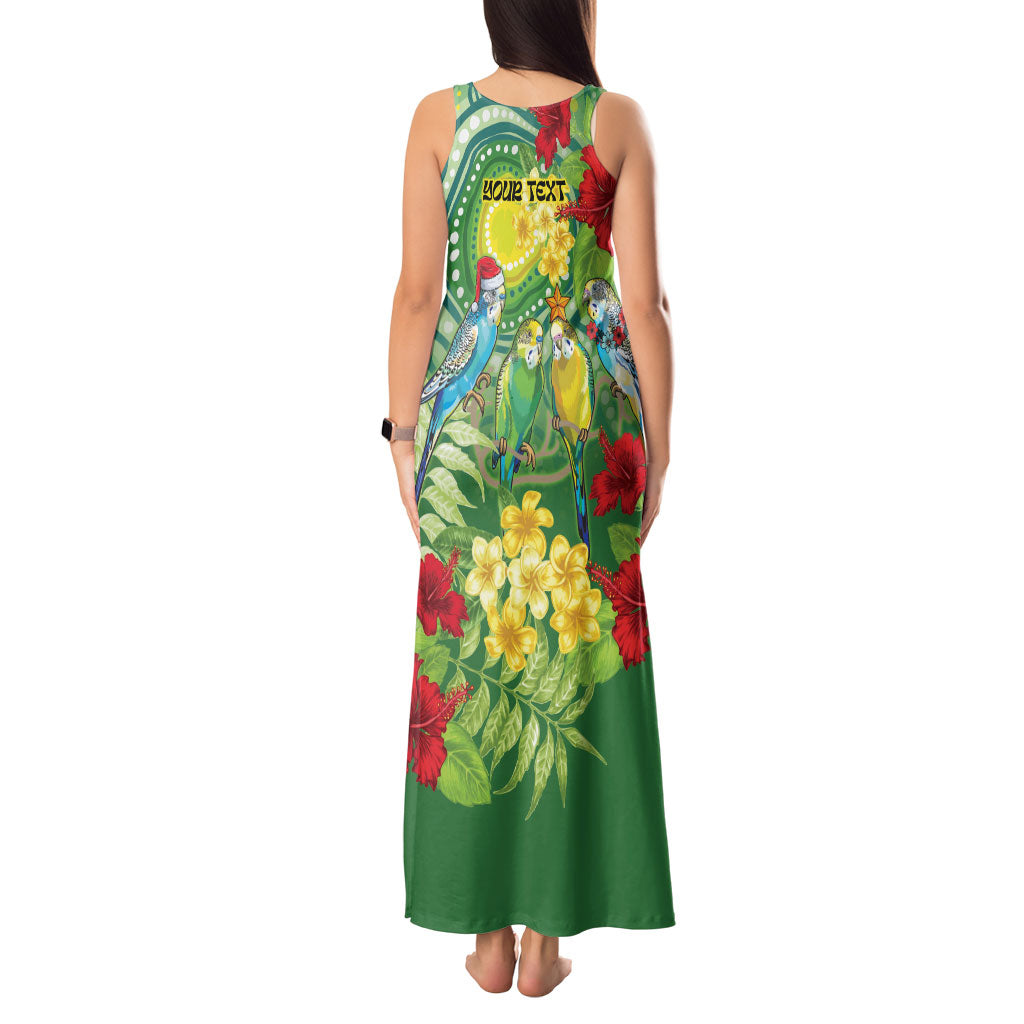 Australia Budgerigars Parakeets Personalised Tank Maxi Dress Cute Budgies Santa Tropical Flowers