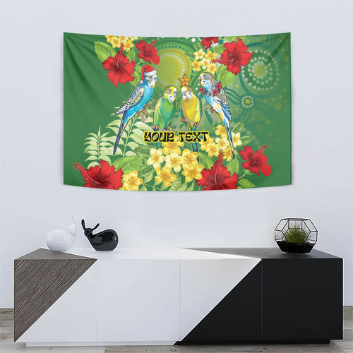 Australia Budgerigars Parakeets Personalised Tapestry Cute Budgies Santa Tropical Flowers