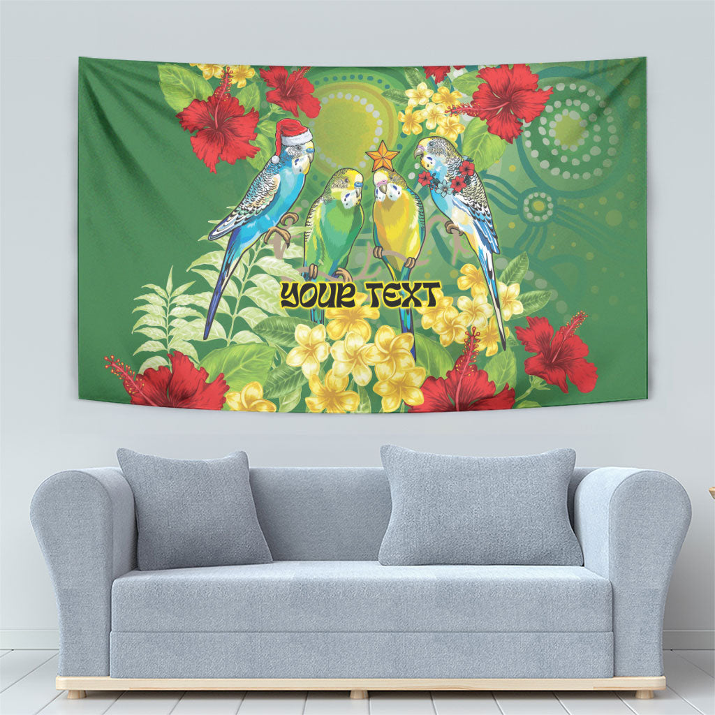 Australia Budgerigars Parakeets Personalised Tapestry Cute Budgies Santa Tropical Flowers