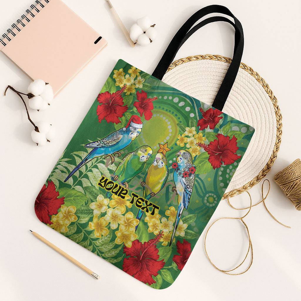 Australia Budgerigars Parakeets Personalised Tote Bag Cute Budgies Santa Tropical Flowers