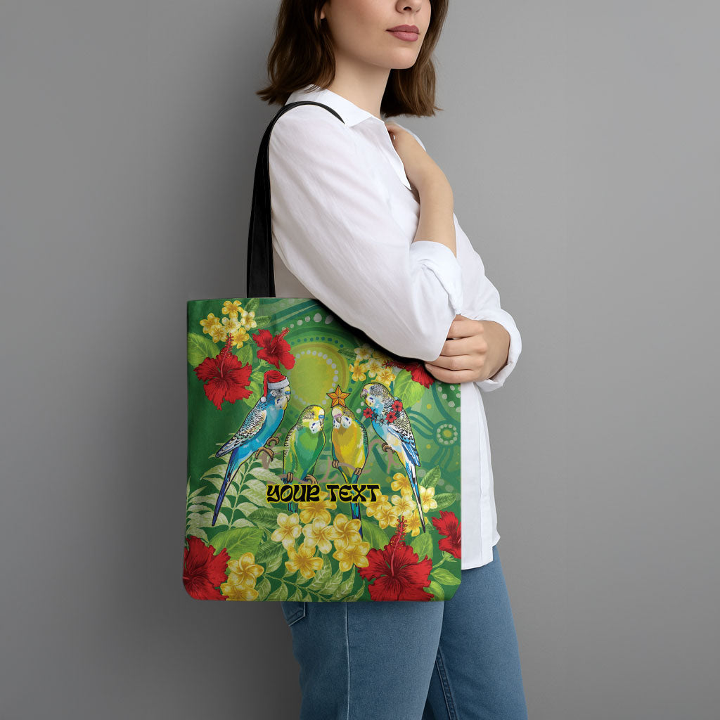 Australia Budgerigars Parakeets Personalised Tote Bag Cute Budgies Santa Tropical Flowers
