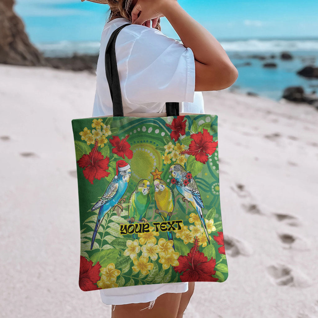 Australia Budgerigars Parakeets Personalised Tote Bag Cute Budgies Santa Tropical Flowers