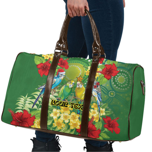 Australia Budgerigars Parakeets Personalised Travel Bag Cute Budgies Santa Tropical Flowers
