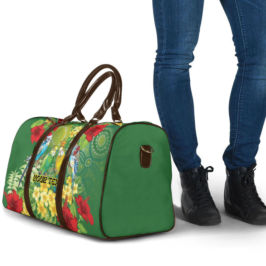 Australia Budgerigars Parakeets Personalised Travel Bag Cute Budgies Santa Tropical Flowers