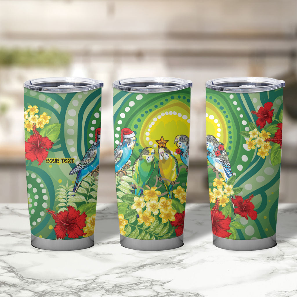 Australia Budgerigars Parakeets Personalised Tumbler Cup Cute Budgies Santa Tropical Flowers