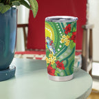 Australia Budgerigars Parakeets Personalised Tumbler Cup Cute Budgies Santa Tropical Flowers